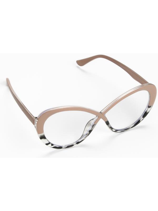 Очки женские имиджевые, прозрачные, дужка 14.2 см, ширина 14.1 см, линза 5.4×6.9 см