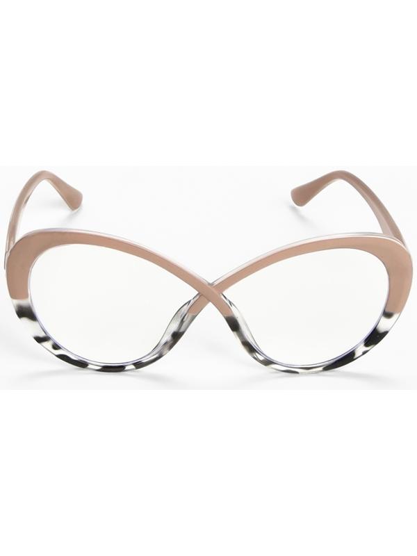 Очки женские имиджевые, прозрачные, дужка 14.2 см, ширина 14.1 см, линза 5.4×6.9 см