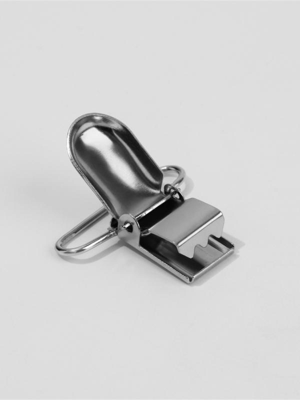 Клипсы для подтяжек, 3×1.5 см, 10 шт., цвет серебряный