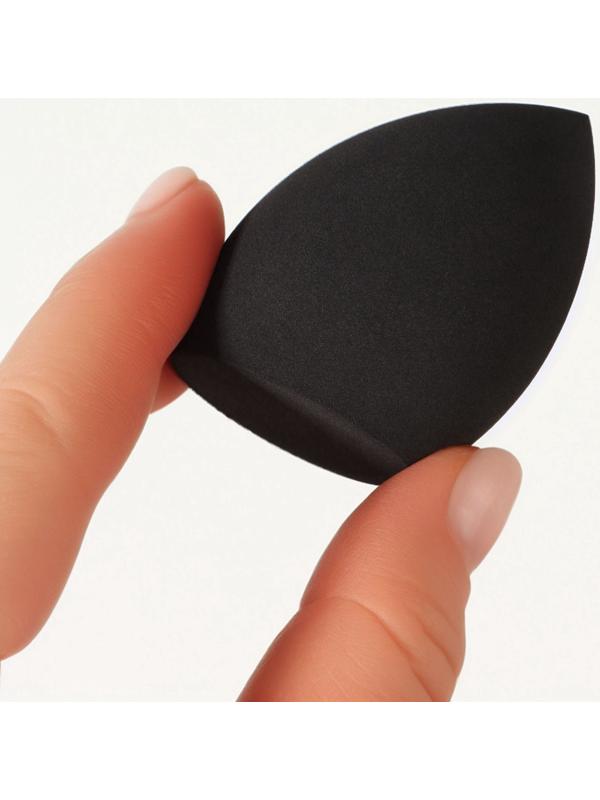 Спонжи для макияжа, в футляре, набор 2 шт.: спонж «капля», пуховка, чёрные