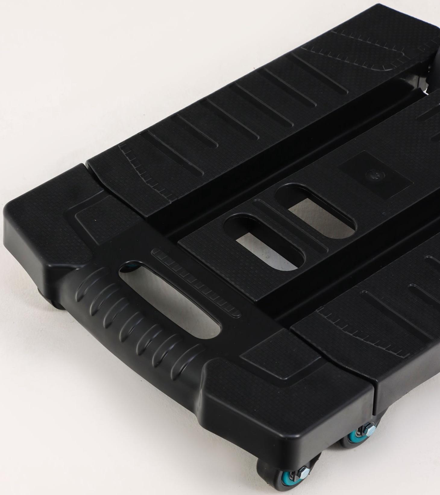 Тележка складная с раздвижной платформой, для перевозки грузов, нагрузка до 100 кг, телескопическая ручка, пластик, Greengo