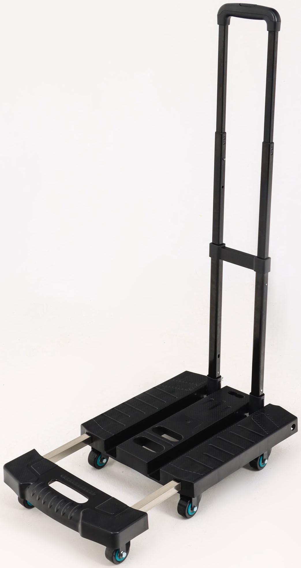 Тележка складная с раздвижной платформой, для перевозки грузов, нагрузка до 100 кг, телескопическая ручка, пластик, Greengo