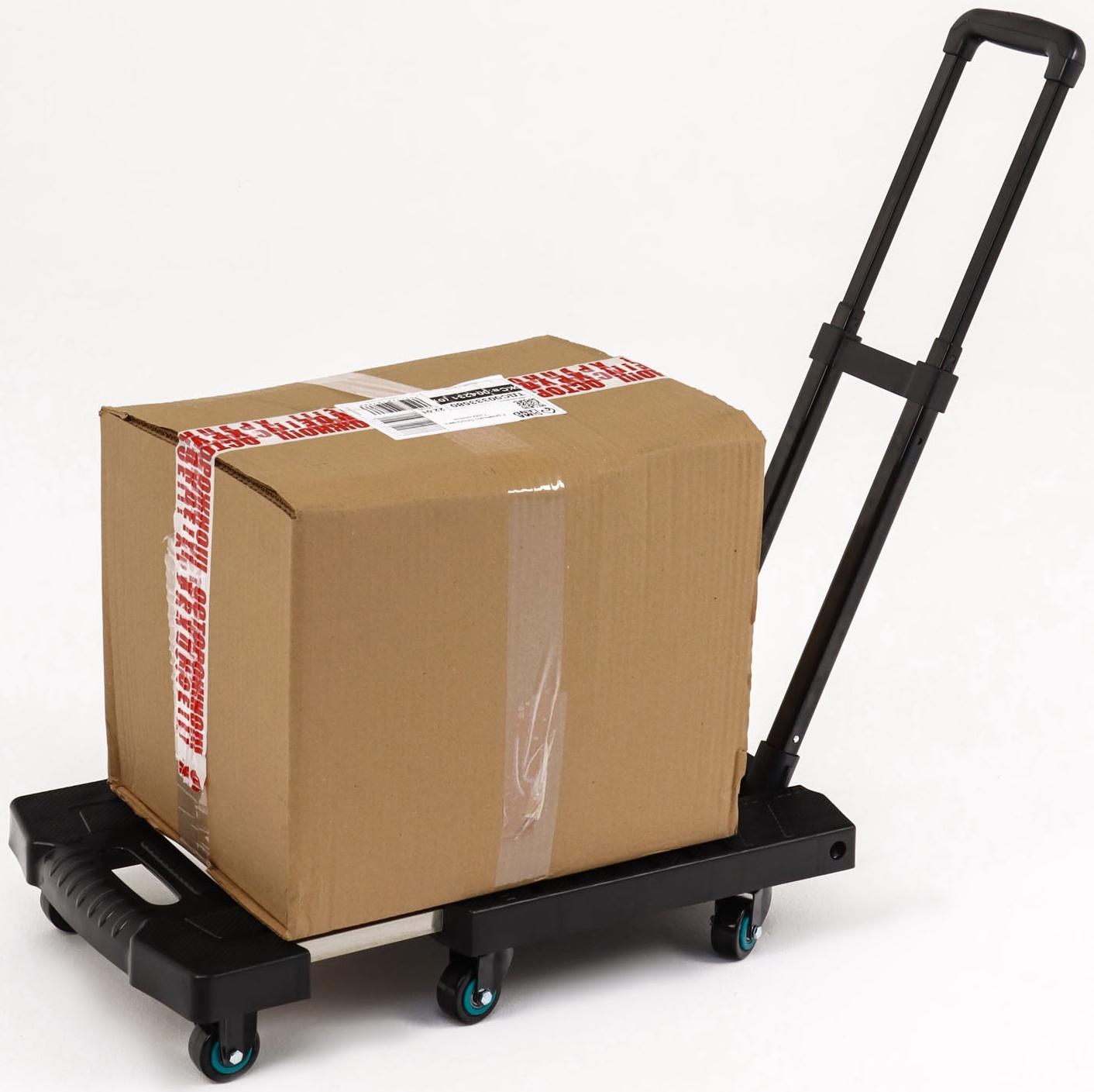 Тележка складная с раздвижной платформой, для перевозки грузов, нагрузка до 100 кг, телескопическая ручка, пластик, Greengo