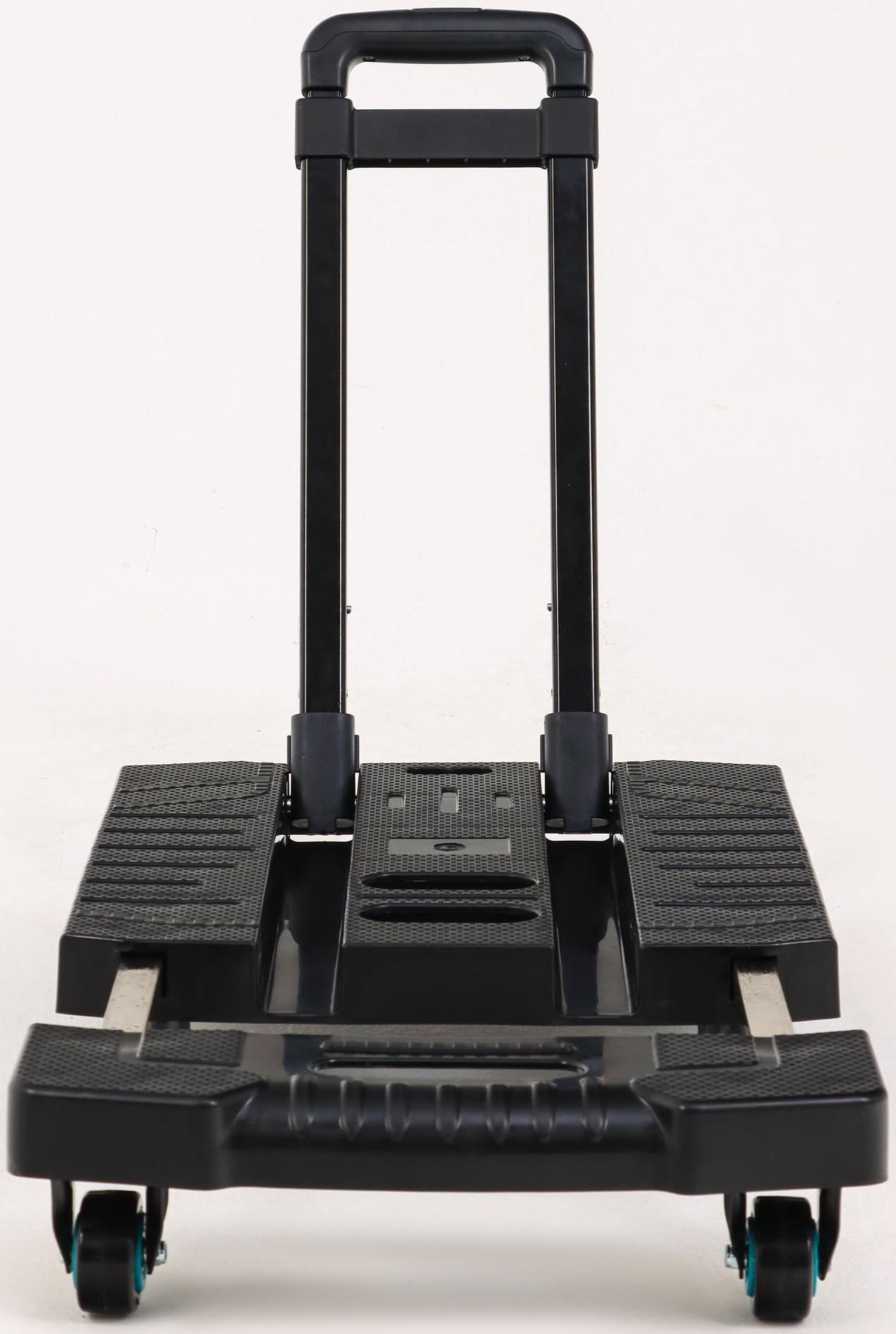 Тележка складная с раздвижной платформой, для перевозки грузов, нагрузка до 100 кг, телескопическая ручка, пластик, Greengo