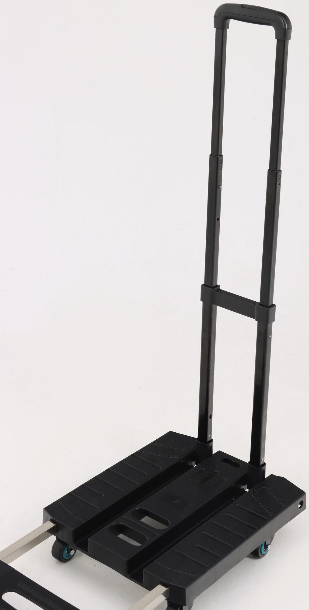 Тележка складная с раздвижной платформой, для перевозки грузов, нагрузка до 100 кг, телескопическая ручка, пластик, Greengo