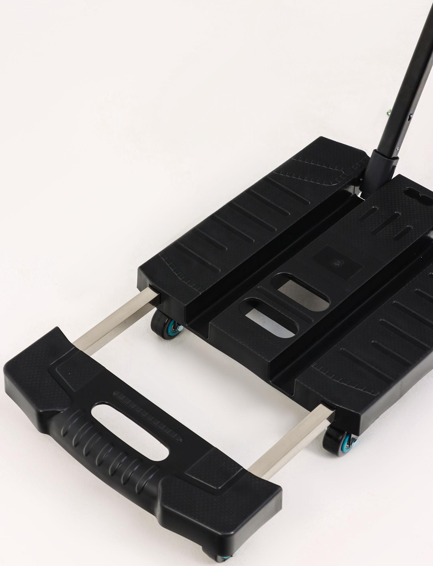 Тележка складная с раздвижной платформой, для перевозки грузов, нагрузка до 100 кг, телескопическая ручка, пластик, Greengo