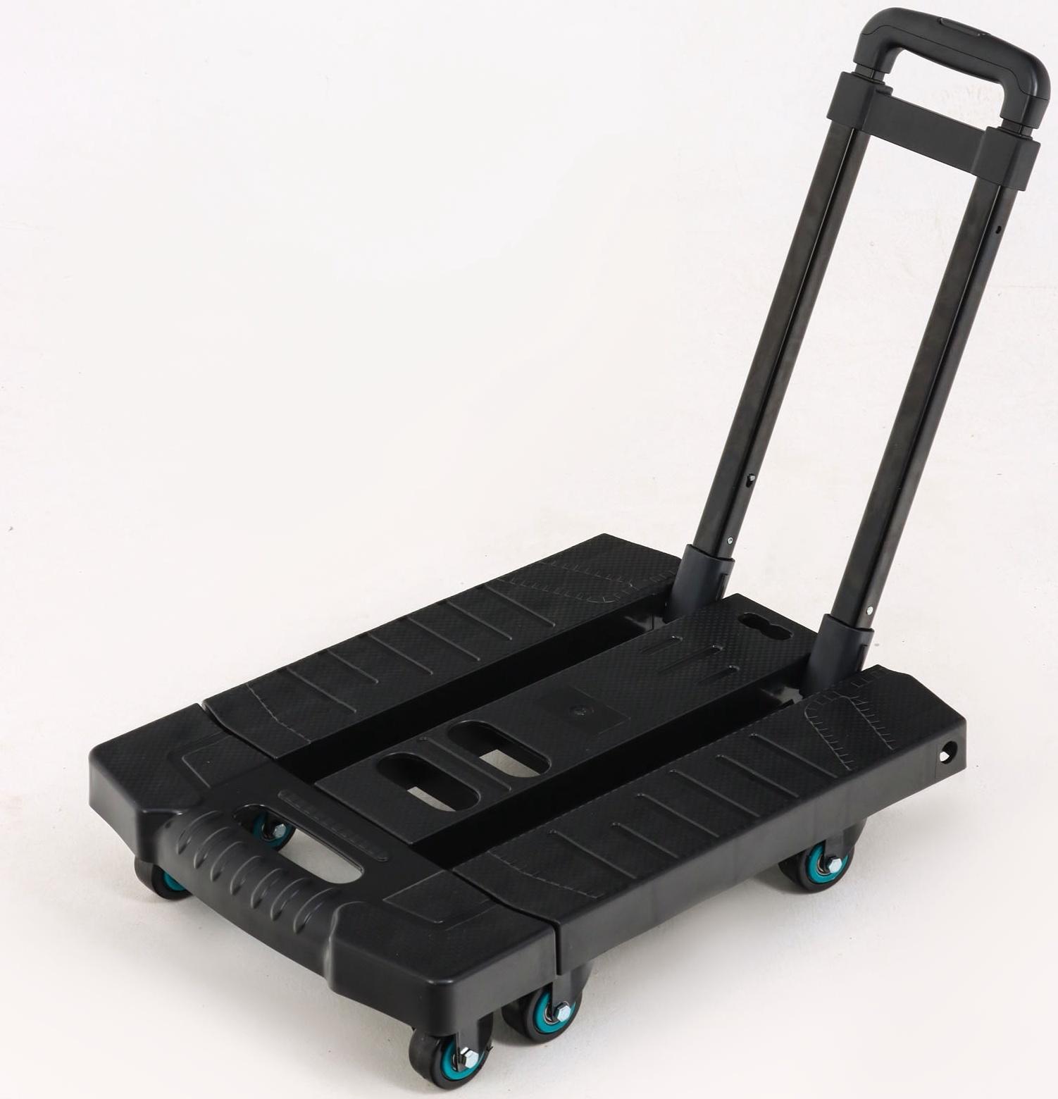 Тележка складная с раздвижной платформой, для перевозки грузов, нагрузка до 100 кг, телескопическая ручка, пластик, Greengo