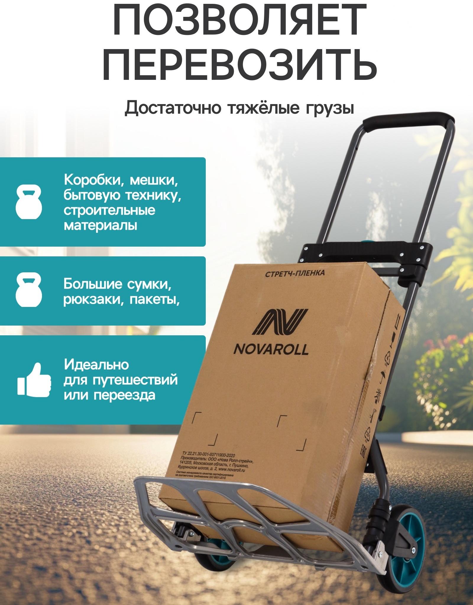 Тележка ручная хозяйственная, двухколёсная, нагрузка до 100 кг, складная, грузовая, Greengo