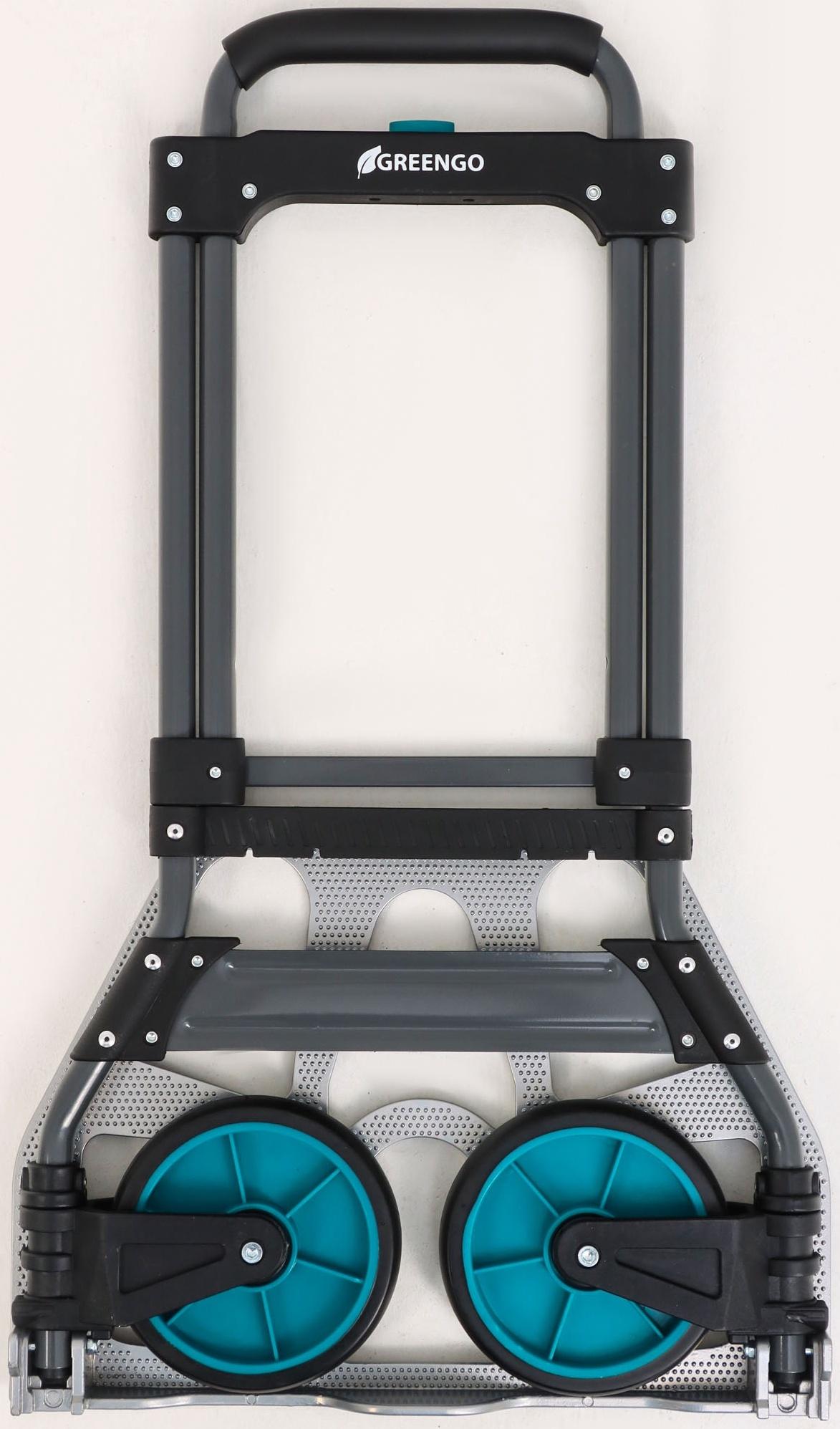 Тележка ручная хозяйственная, двухколёсная, нагрузка до 100 кг, складная, грузовая, Greengo