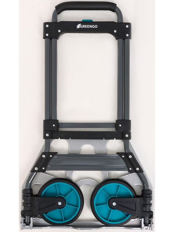 Тележка ручная хозяйственная, двухколёсная, нагрузка до 100 кг, складная, грузовая, Greengo