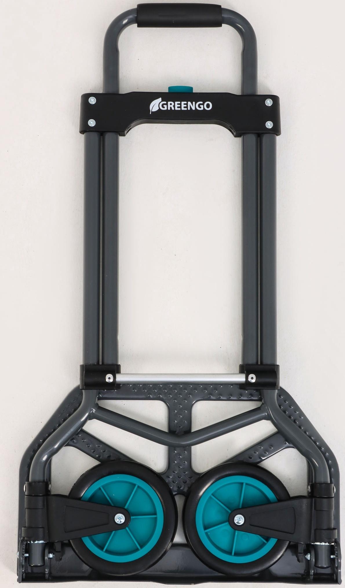 Тележка ручная хозяйственная, двухколёсная, нагрузка до 60 кг, складная, грузовая, Greengo