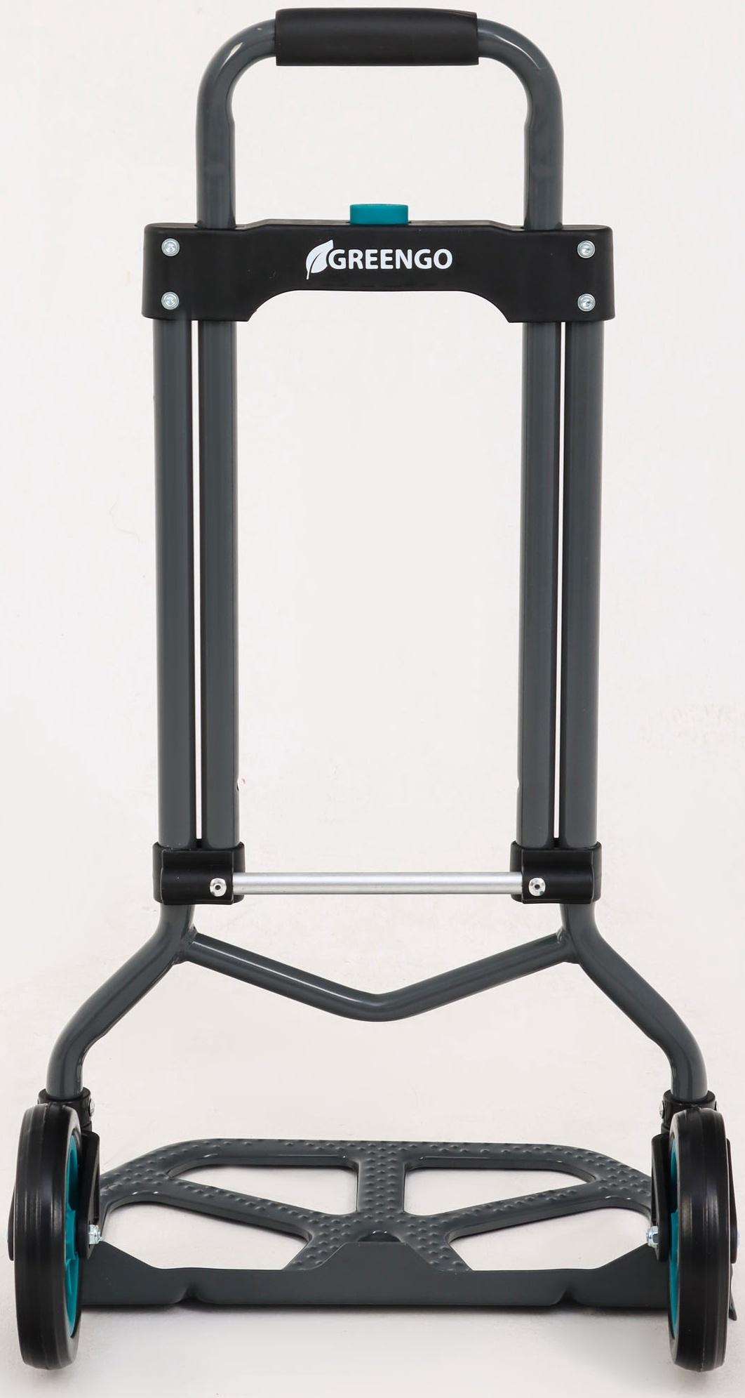 Тележка ручная хозяйственная, двухколёсная, нагрузка до 60 кг, складная, грузовая, Greengo