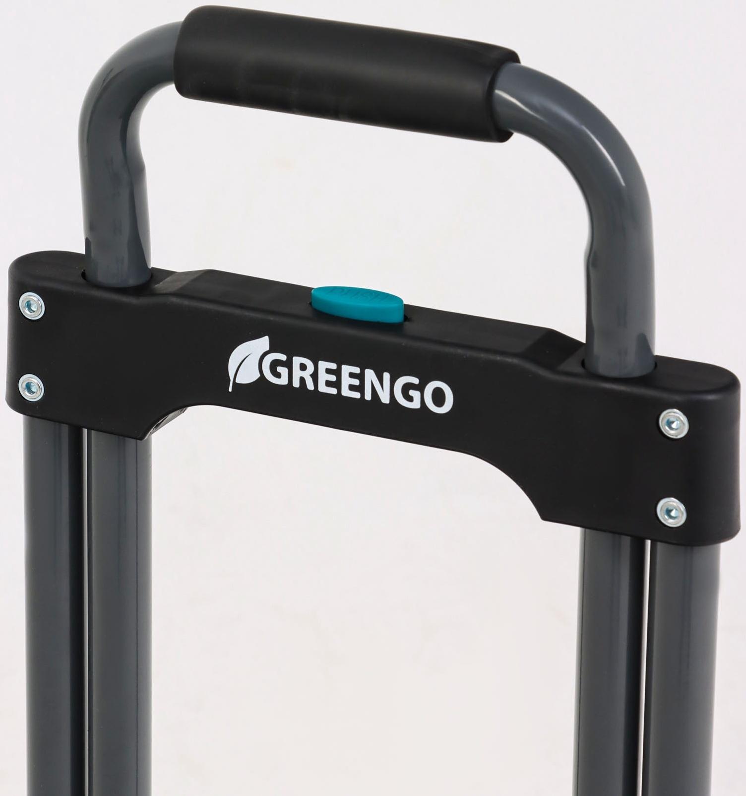 Тележка ручная хозяйственная, двухколёсная, нагрузка до 60 кг, складная, грузовая, Greengo