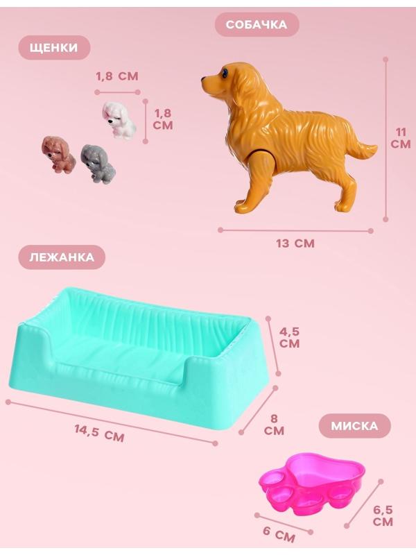 Кукла - модель шарнирная «Прогулка со щеночками», с аксессуарами