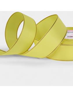 Лента репсовая, с золотым люрексом, 40 мм, 23±1 м, жёлтая №015