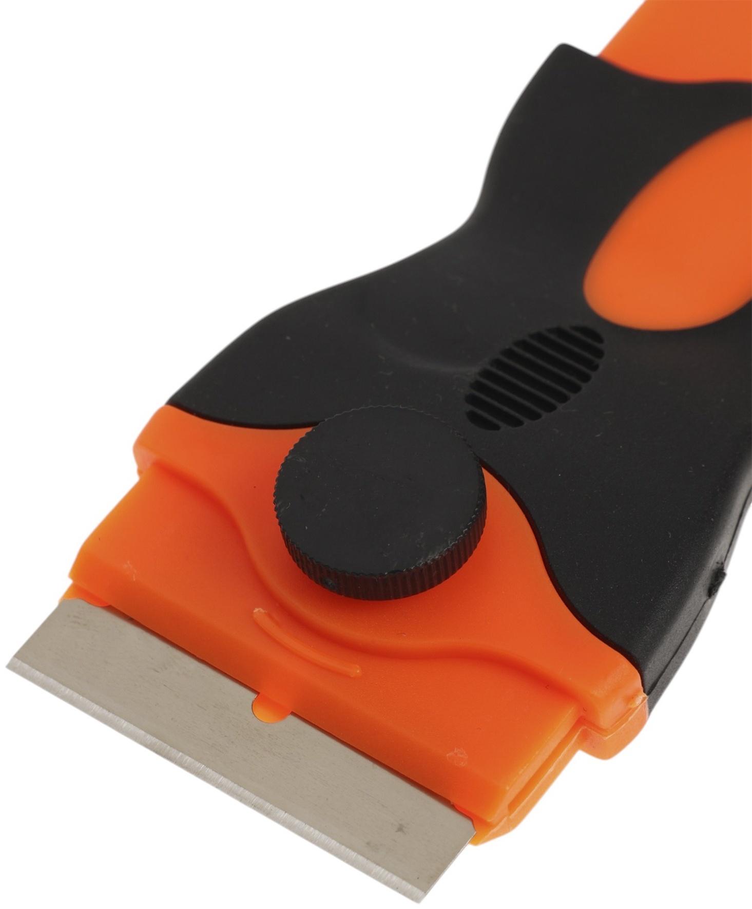 Скребок ТУНДРА, обрезиненная рукоятка, лезвие из нержавеющей стали, 40 мм