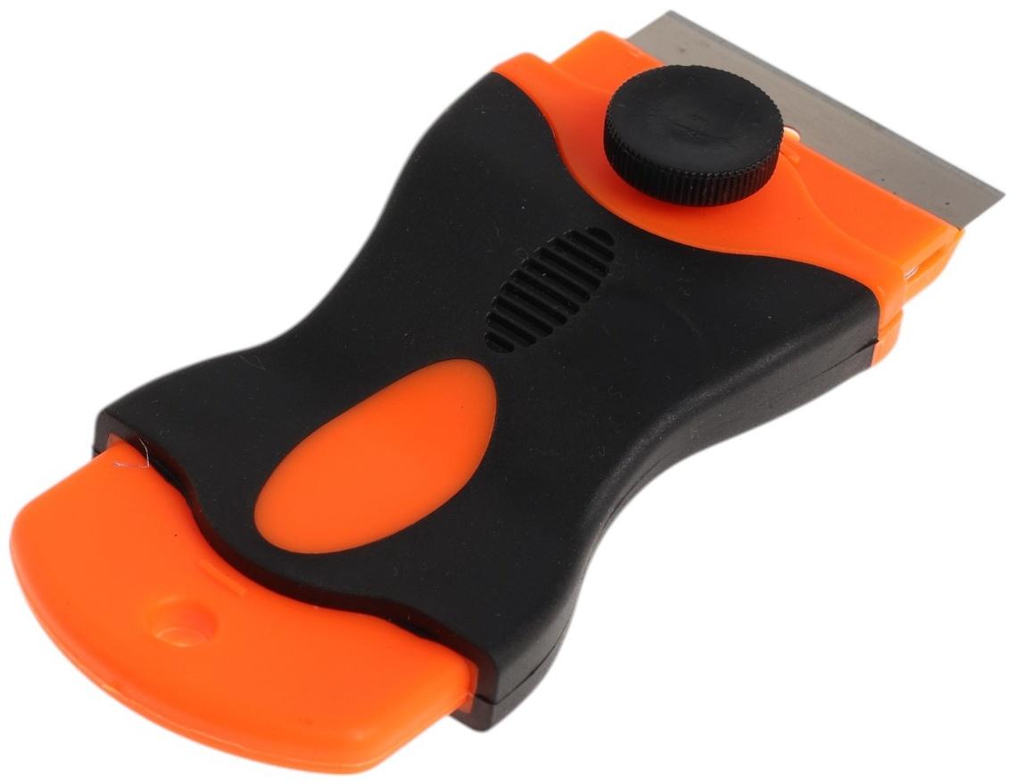 Скребок ТУНДРА, обрезиненная рукоятка, лезвие из нержавеющей стали, 40 мм