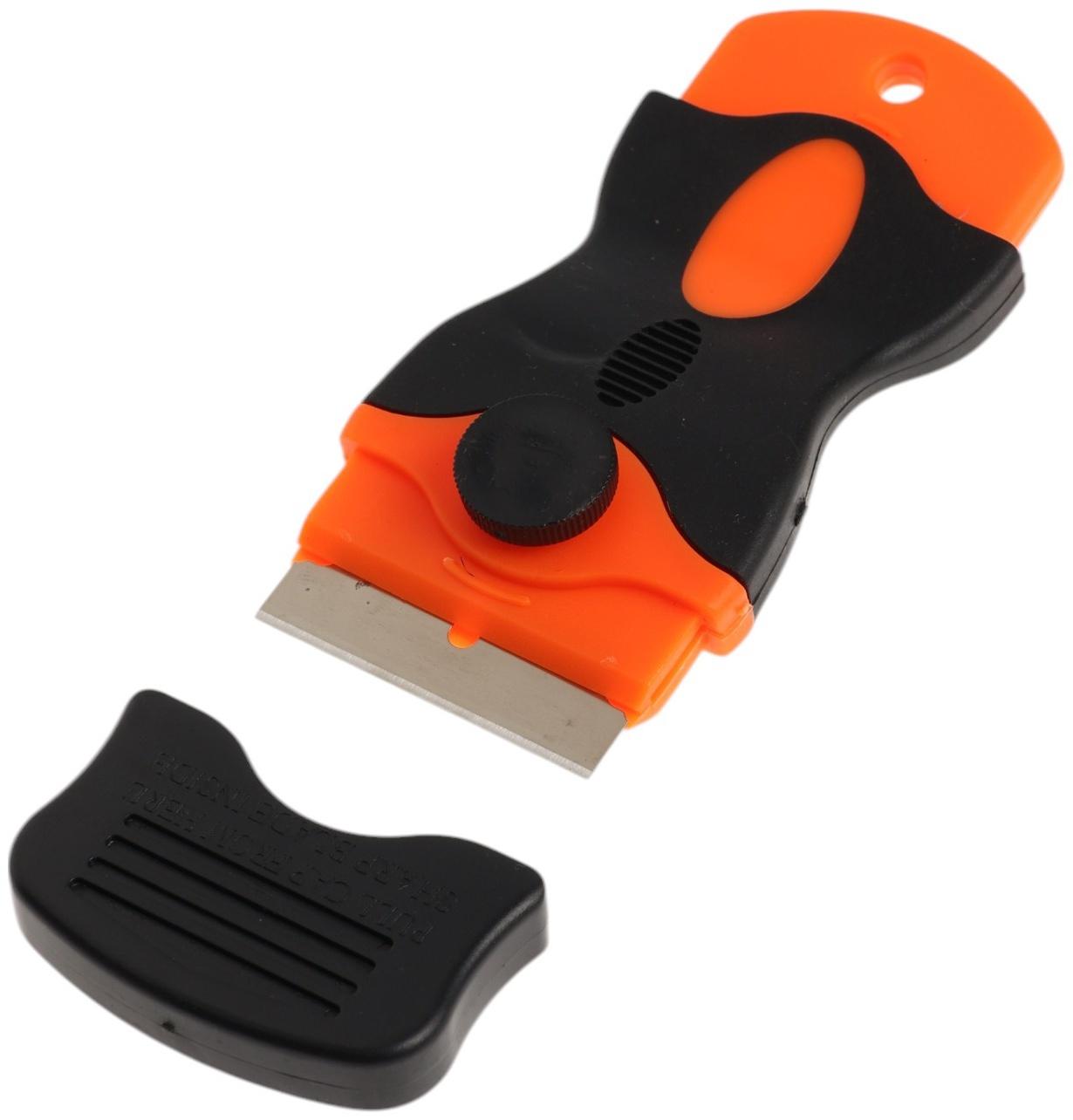 Скребок ТУНДРА, обрезиненная рукоятка, лезвие из нержавеющей стали, 40 мм