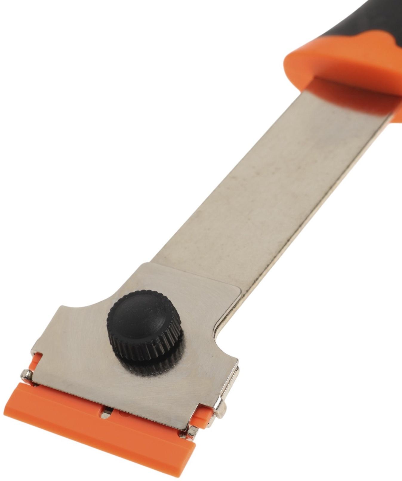 Скребок ТУНДРА, обрезиненная рукоятка, лезвие из пластика, 245 мм