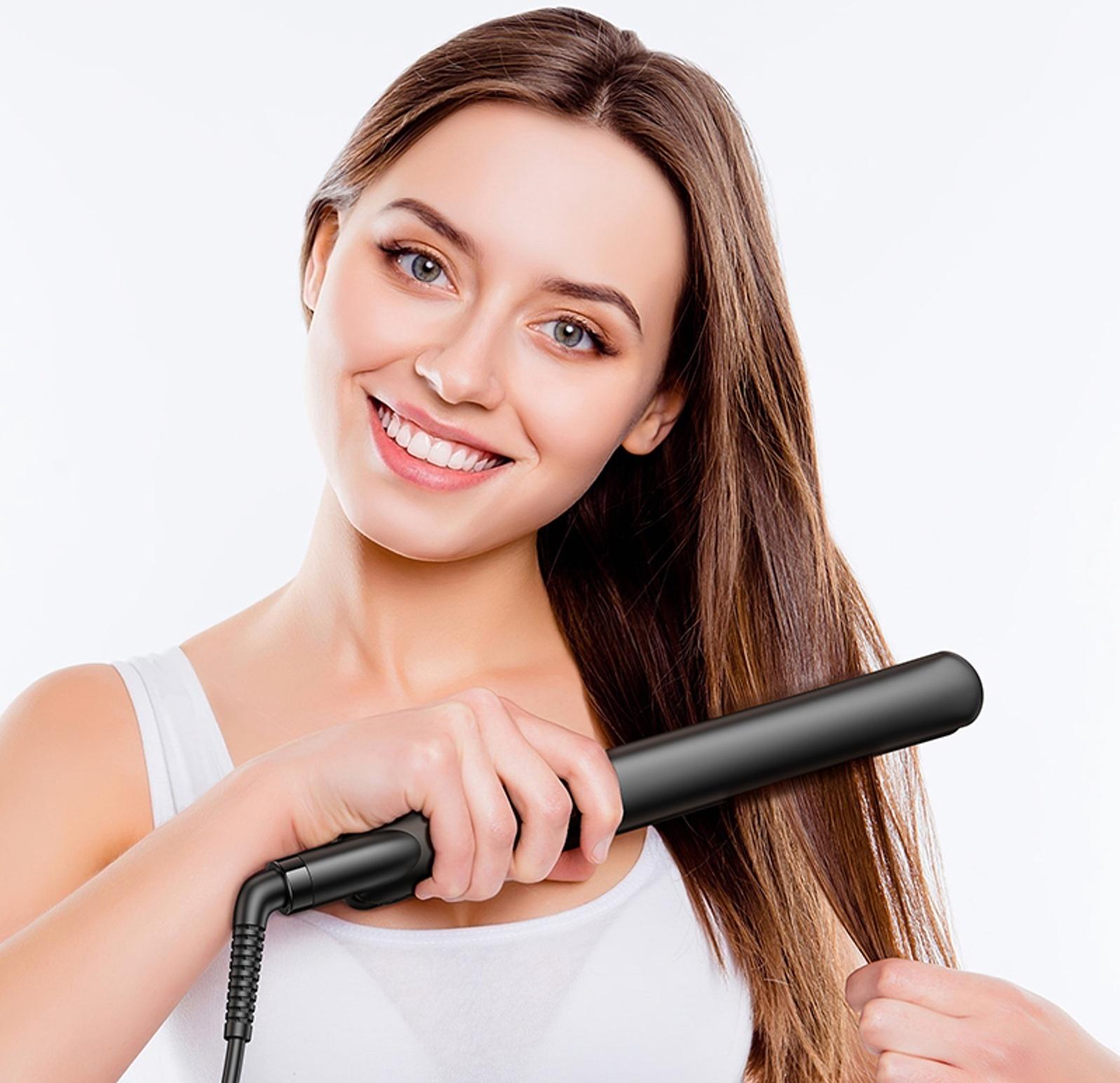 Выпрямитель для волос Hoco HP40, керамическое покрытие с турмалином, белый