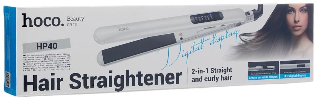 Выпрямитель для волос Hoco HP40, керамическое покрытие с турмалином, белый