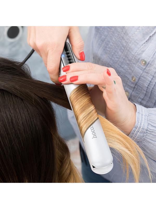 Выпрямитель для волос Hoco HP40, керамическое покрытие с турмалином, белый
