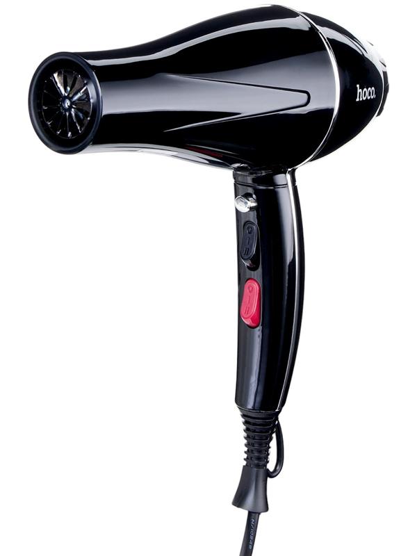 Фен для волос Hoco HP12, 6 режимов, 2 насадки, чёрный