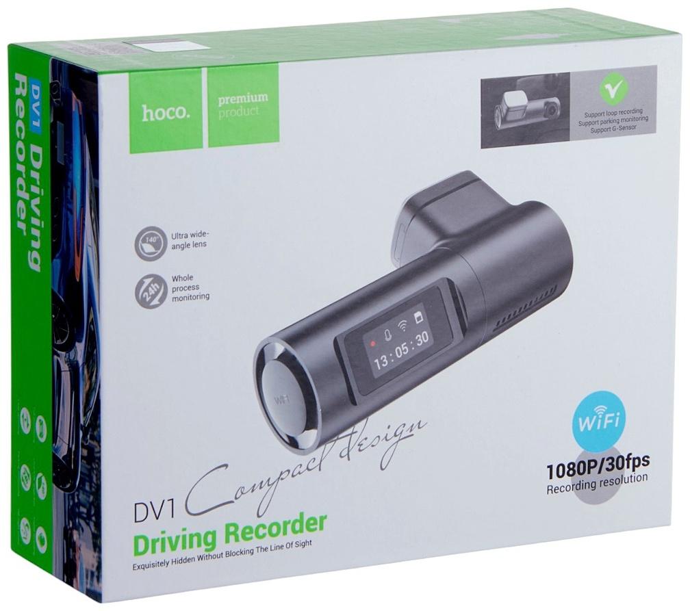 Автомобильный видеорегистратор Hoco DV1, 1080p видео, чёрный