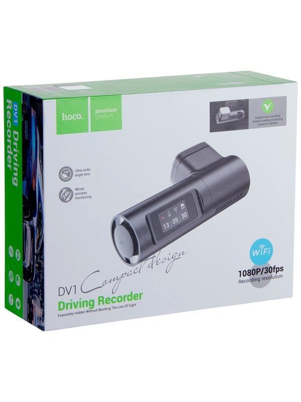 Автомобильный видеорегистратор Hoco DV1, 1080p видео, чёрный