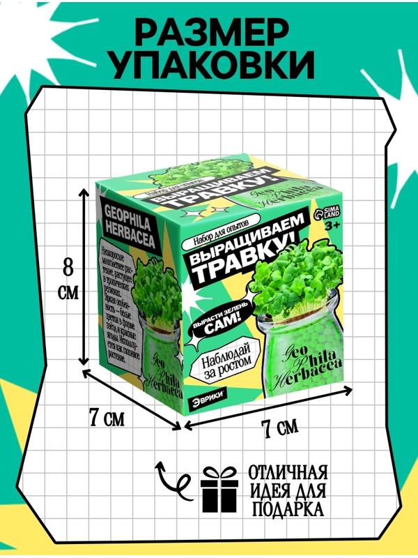 Набор для опытов «Выращиваем травку», своими руками, зеленый