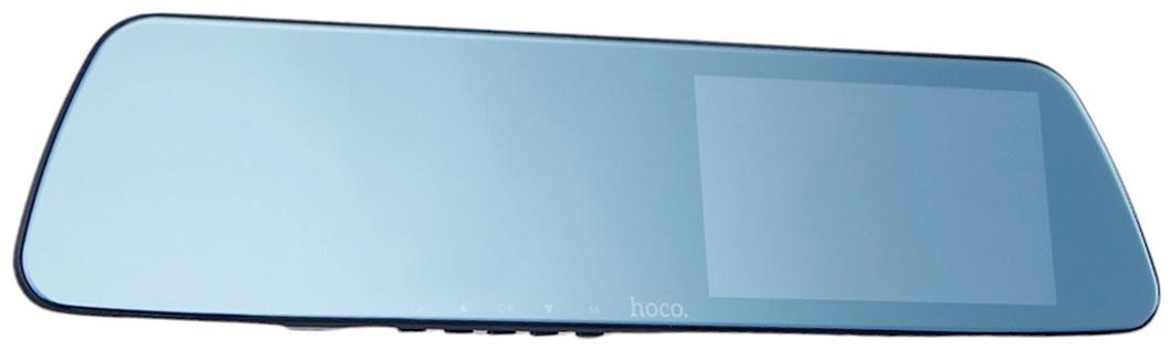 Водительское зеркало Hoco DV4-4.5 дюймов, камера заднего вида и видеорегистратор, HD, чёрный