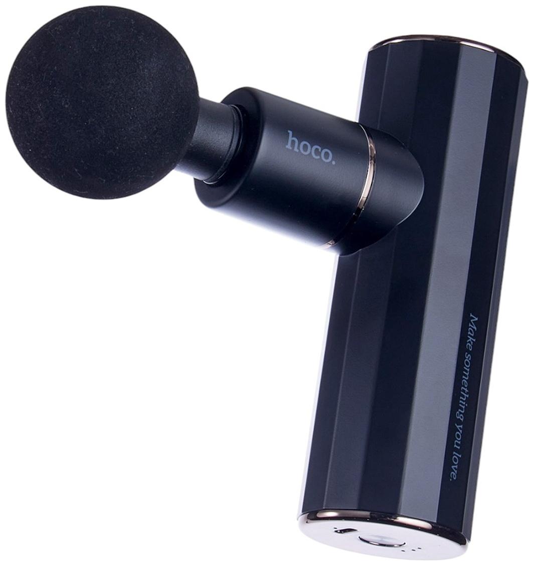 Массажёр для тела Hoco HP50, перкуссионный, 4 режима, 4 насадки, 3200 об/мин, чёрный