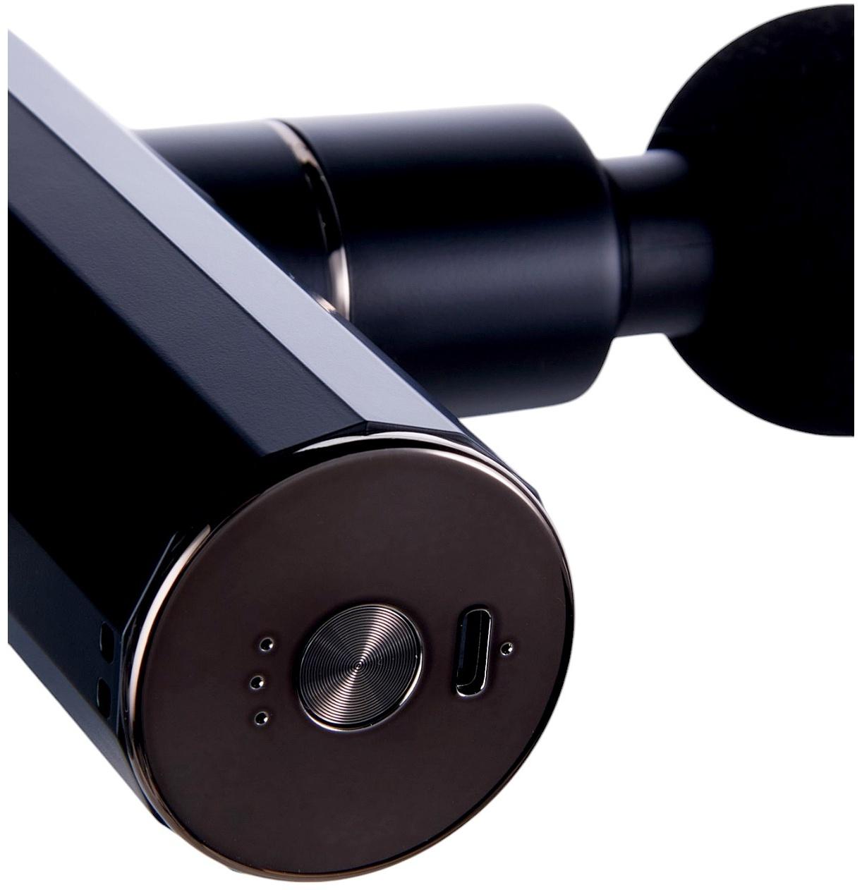 Массажёр для тела Hoco HP50, перкуссионный, 4 режима, 4 насадки, 3200 об/мин, чёрный