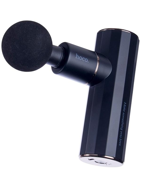 Массажёр для тела Hoco HP50, перкуссионный, 4 режима, 4 насадки, 3200 об/мин, чёрный