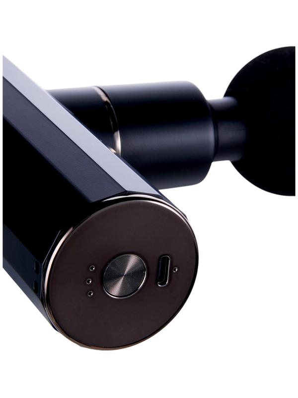 Массажёр для тела Hoco HP50, перкуссионный, 4 режима, 4 насадки, 3200 об/мин, чёрный