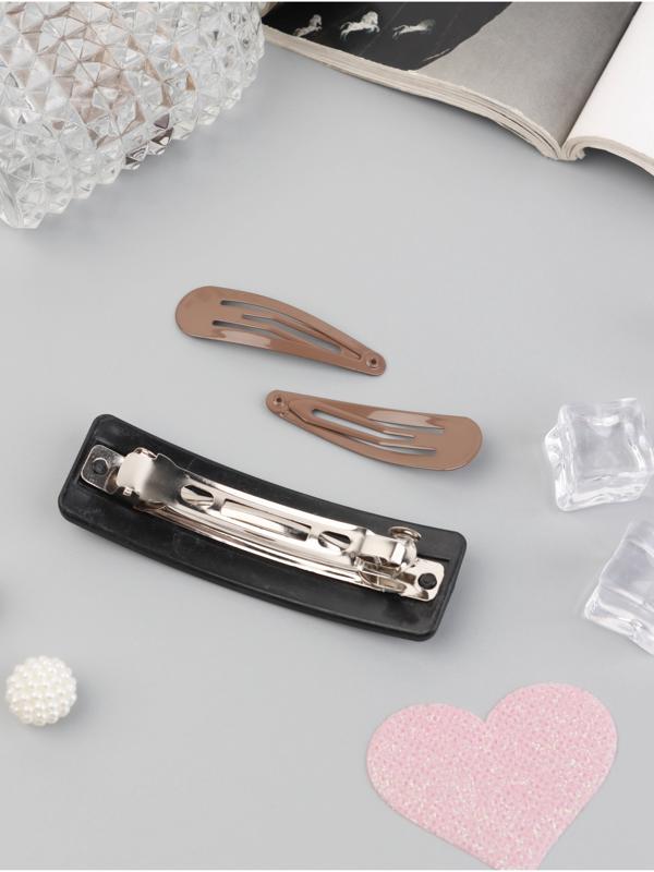 Набор для волос QF «Флоренс лео», 4 резинки 6.5 см, автомат 8 см, 2 невидимки 4.5 см, коричневый