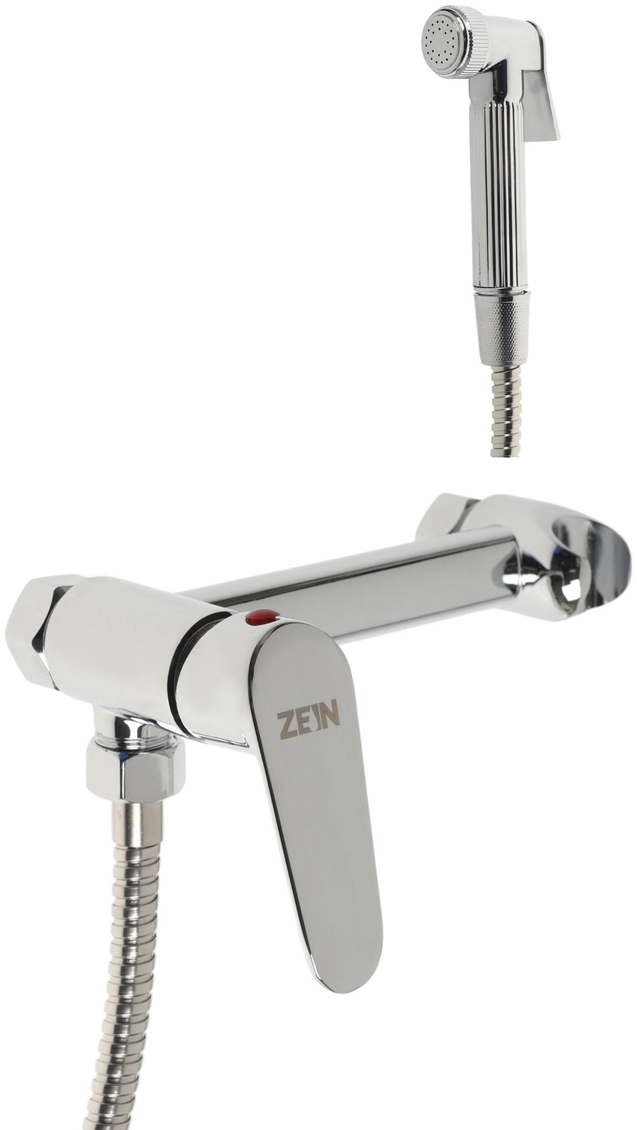 Смеситель для биде ZEIN Z4200, с гигиеническим душем, нерж. сталь, картридж 35 мм, хром