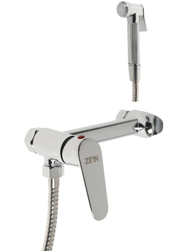 Смеситель для биде ZEIN Z4200, с гигиеническим душем, нерж. сталь, картридж 35 мм, хром