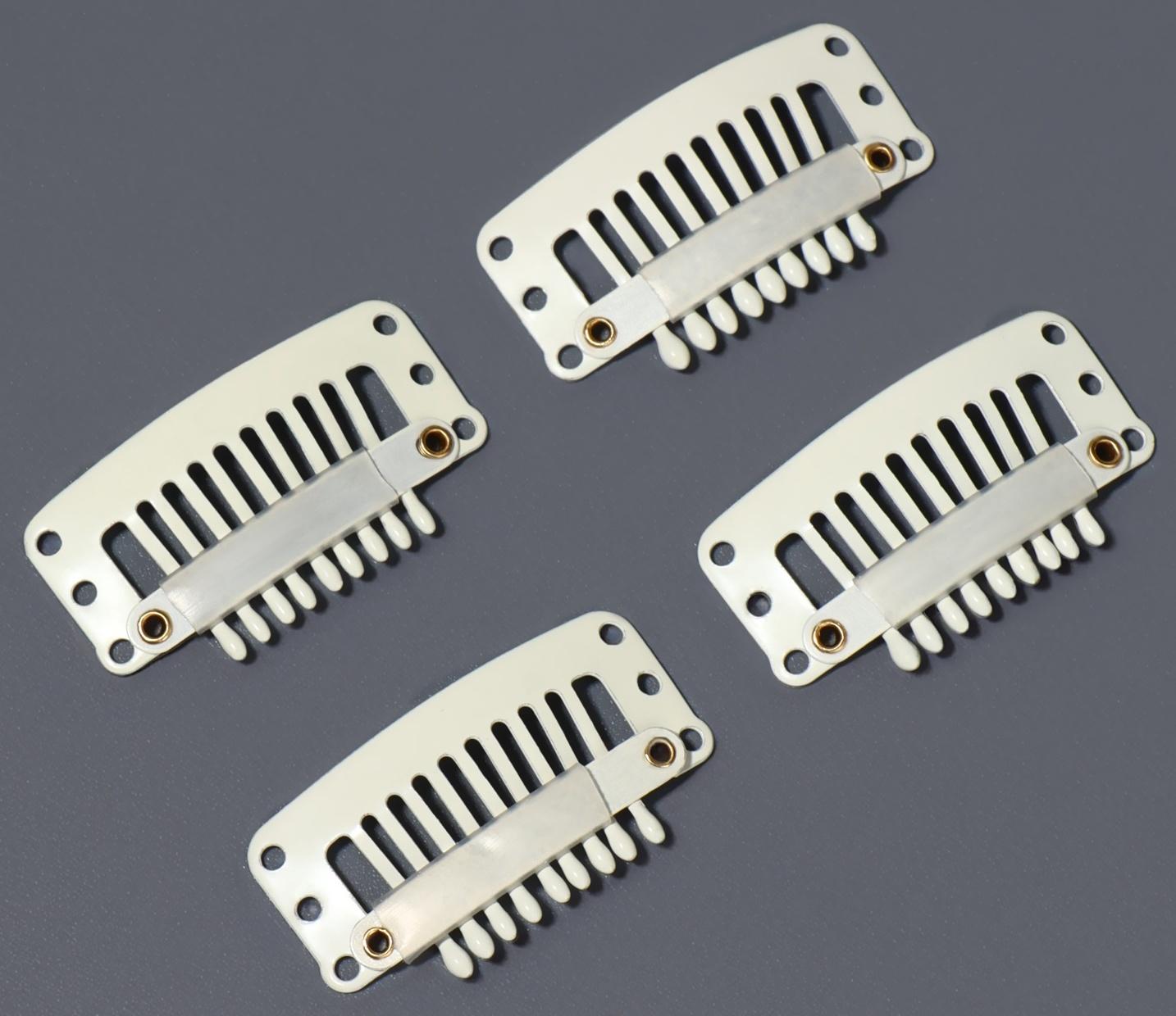 Зажимы для наращивания волос, набор - 4 шт, 3,2 (±1) см, бежевые