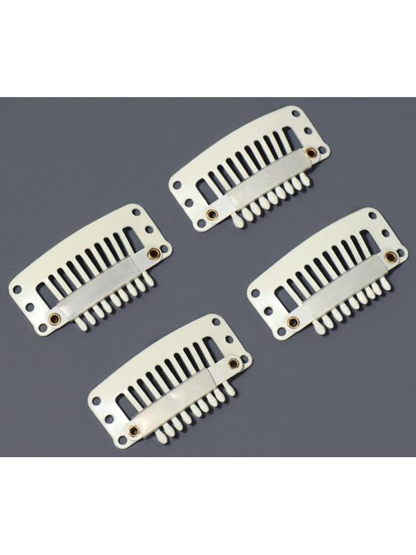 Зажимы для наращивания волос, набор - 4 шт, 3,2 (±1) см, бежевые