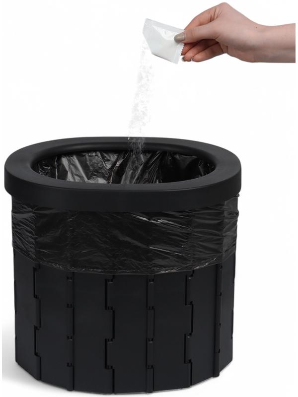 Туалет складной туристический Maclay, комплект: 15 мешков, 12 пакетов абсорбента