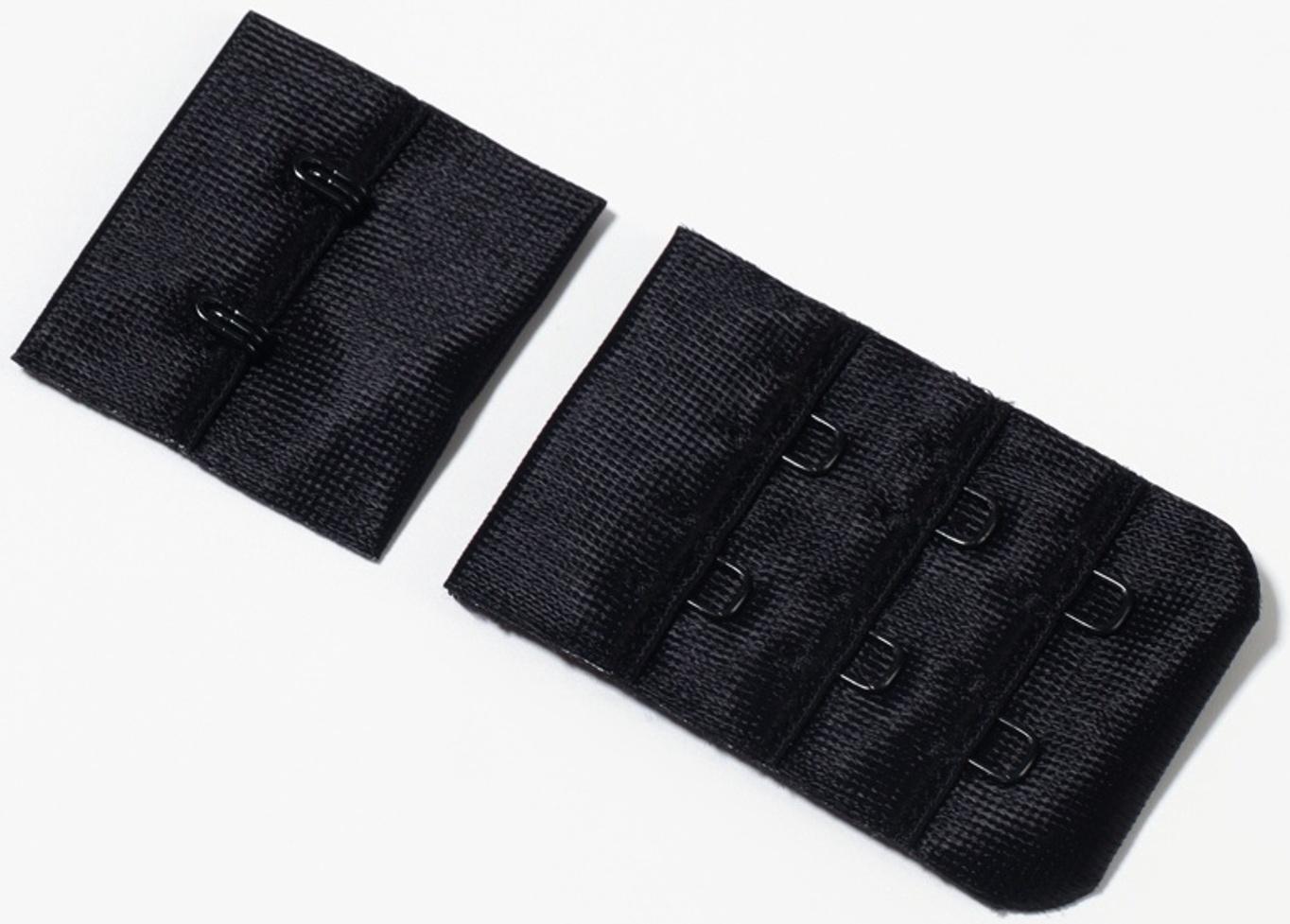 Застёжка для бюстгальтера, 3 ряда 2 крючка, чёрная