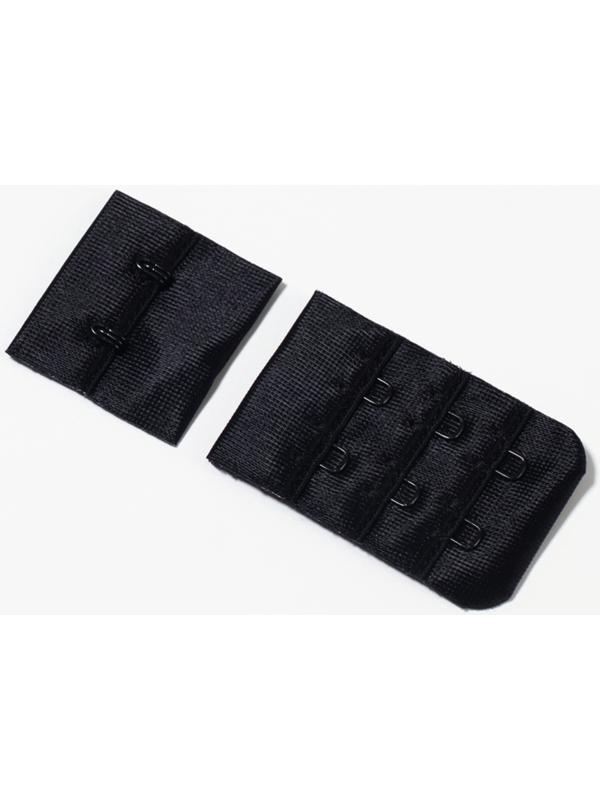 Застёжка для бюстгальтера, 3 ряда 2 крючка, чёрная