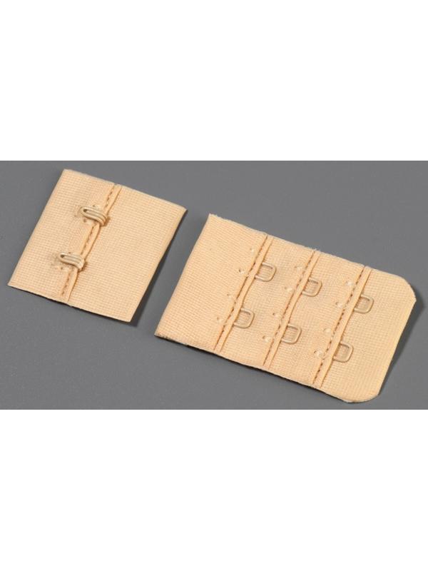 Застёжка для бюстгальтера, 3 ряда 2 крючка, бежевая