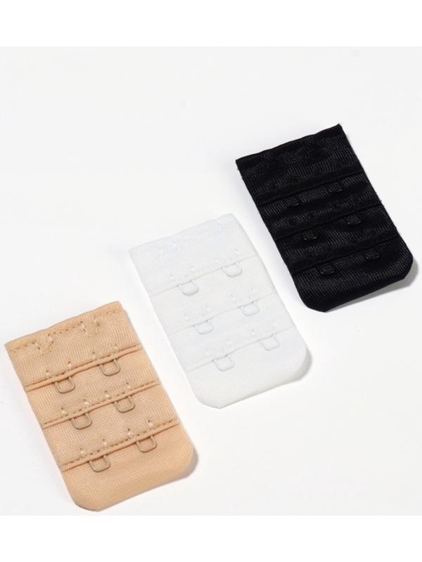 Застёжка-удлинитель для бюстгальтера, 3 ряда 2 крючка, 3.2×5 см, набор 3 шт.