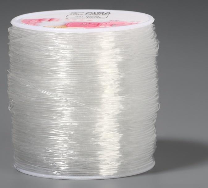 Нить для плетения, эластичная, 100±1 м, d=0.8 мм, прозрачная