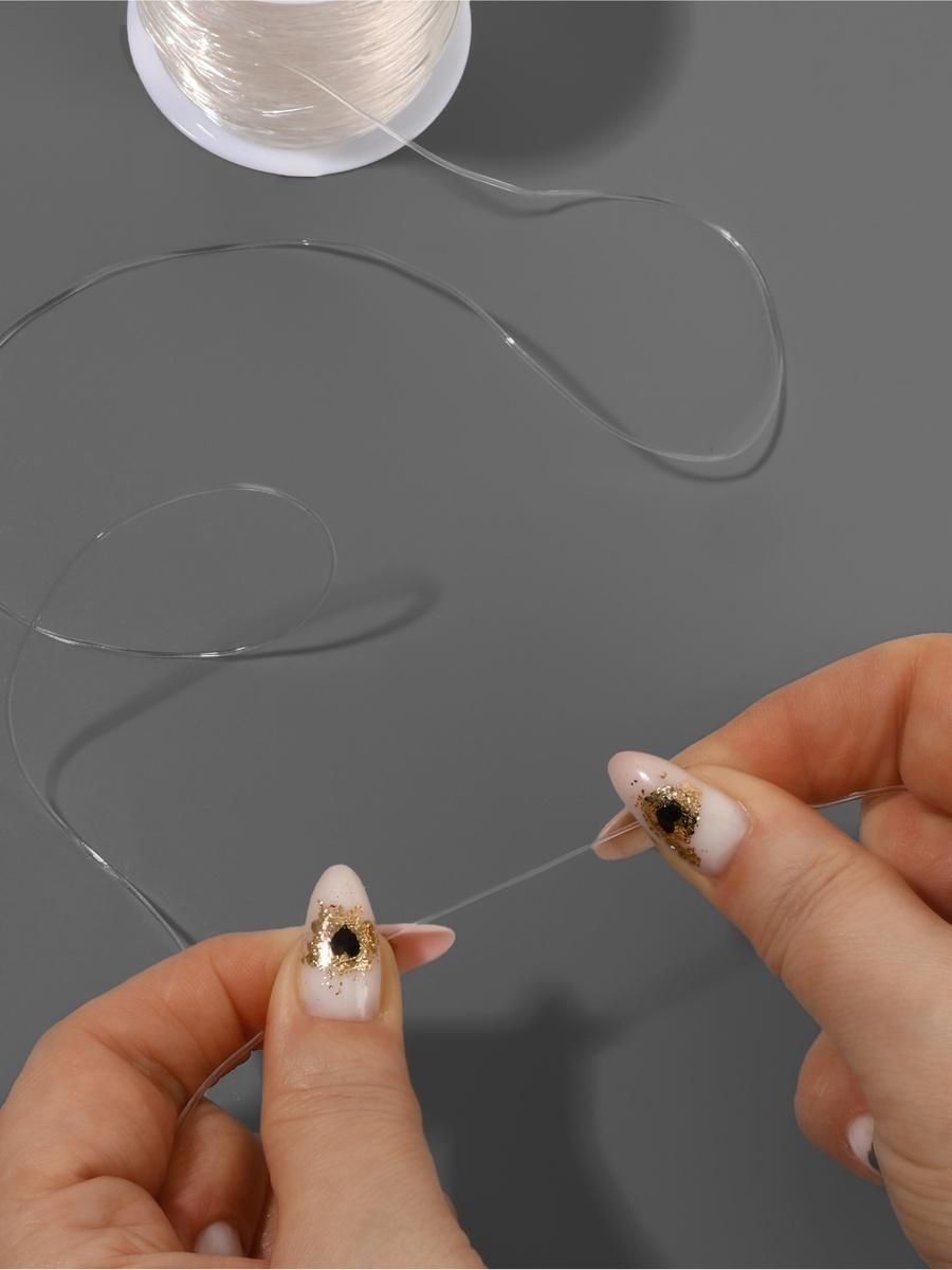 Нить для плетения, эластичная, 100±1 м, d=0.8 мм, прозрачная