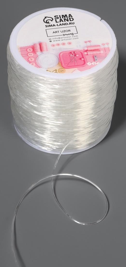 Нить для плетения, эластичная, 100±1 м, d=0.8 мм, прозрачная