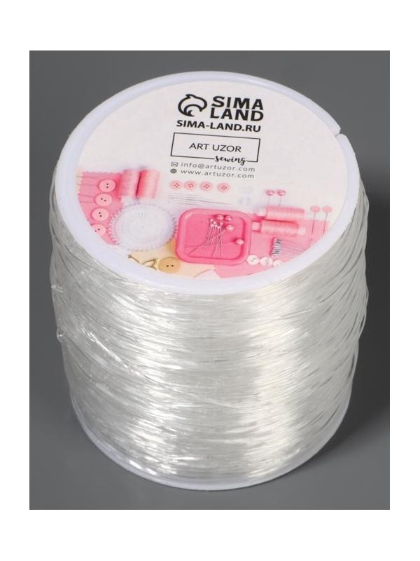 Нить для плетения, эластичная, 100±1 м, d=0.8 мм, прозрачная