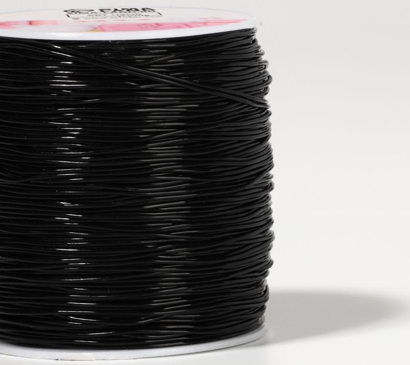 Нить для плетения, эластичная, 100±1 м, d=0.8 мм, чёрная